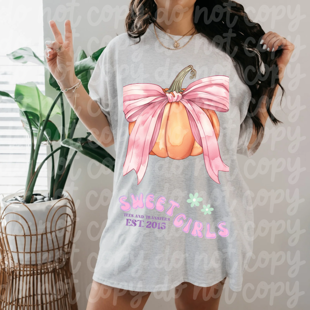 Watercolor Couqette Pumpkin DTF Print or Tee