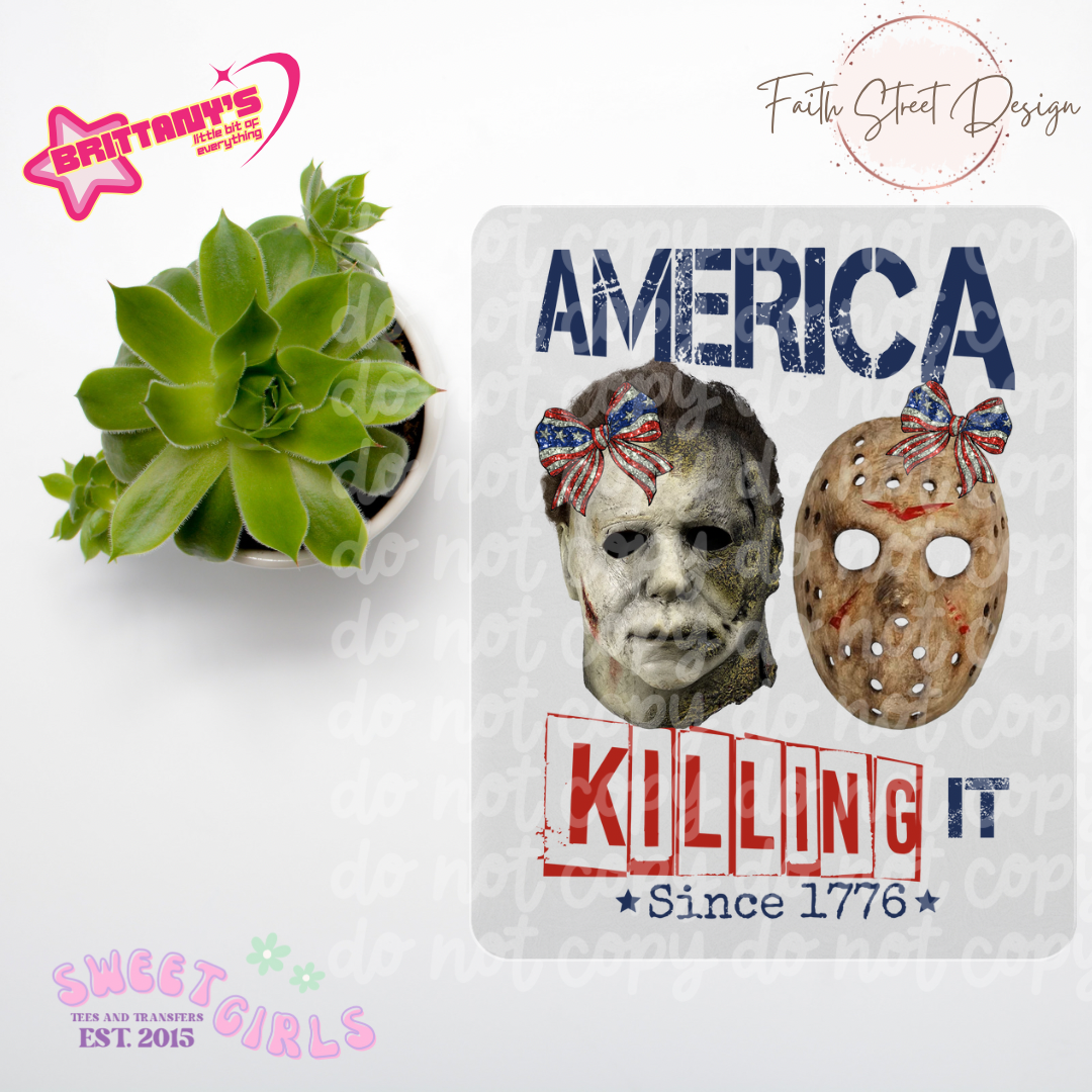 America Killin’ It Horror DTF Print or Tee