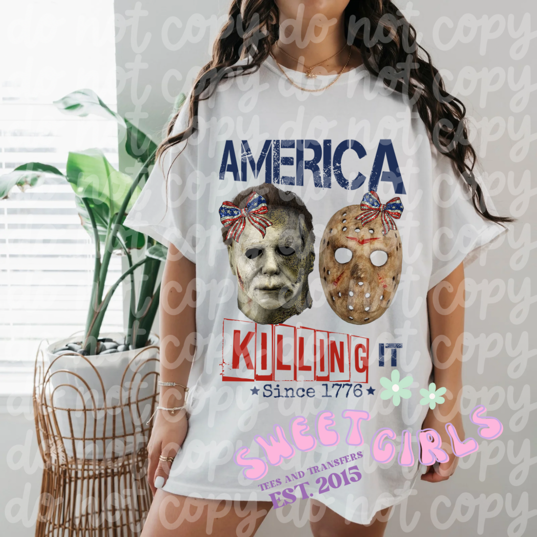 America Killin’ It Horror DTF Print or Tee