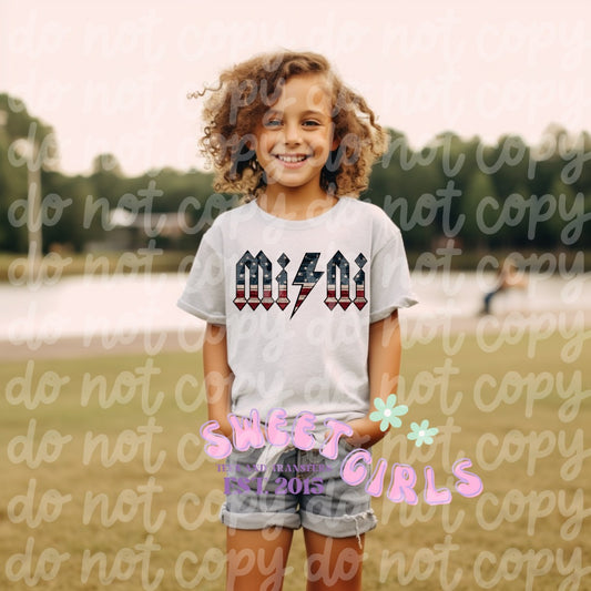 MINI Patriotic Lightning Bolt Tee & DTF Transfer | Stylish Kids’ Graphic T-Shirt or DTF Transfer