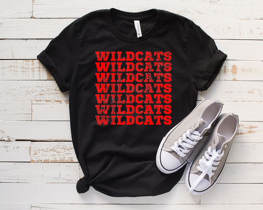 Distressed Wildcats Adult Tee, Raglan, or Sweatshirt